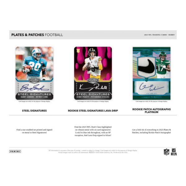 2023 Panini Plates & Patches Football Hobby Box - Image 3