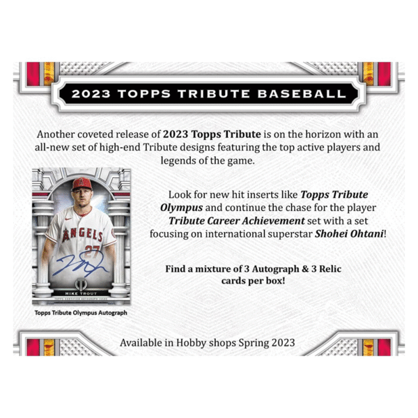 2023 Topps Tribute Baseball Hobby Box - Image 2