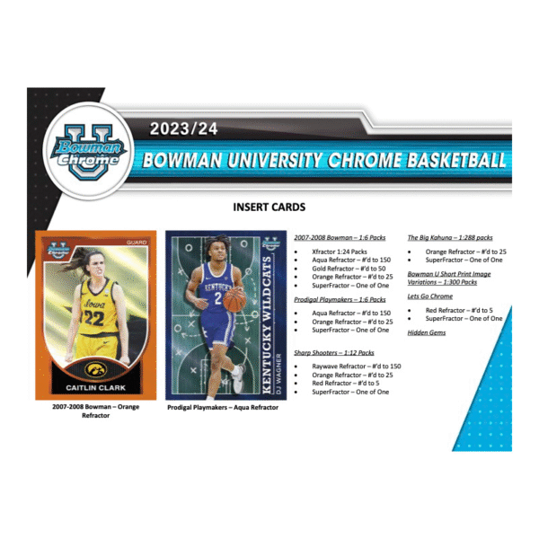 2023/24 Bowman University Chrome Basketball Hobby Box - Image 4
