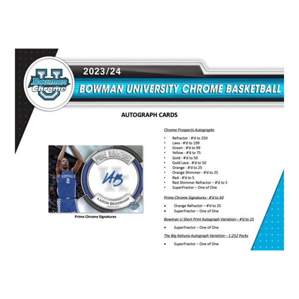 2023/24 Bowman University Chrome Basketball Hobby Box - Image 5