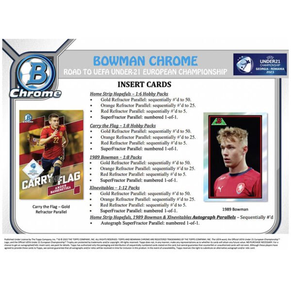 2022 Bowman Chrome Road to UEFA Under 21 European Championship Soccer Hobby 12 Box Case - Image 3