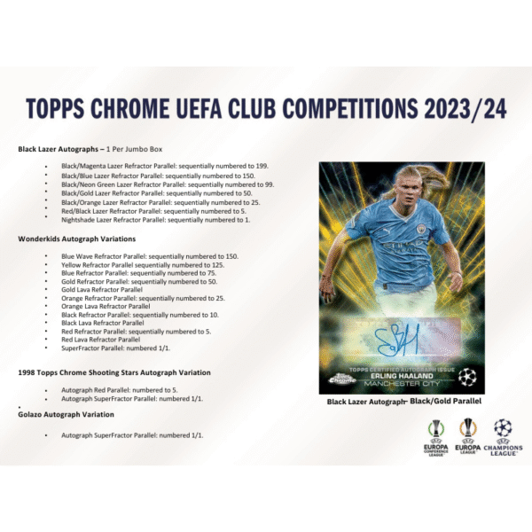 2023/24 Topps UEFA Club Competitions Chrome Soccer Jumbo Box - Image 8