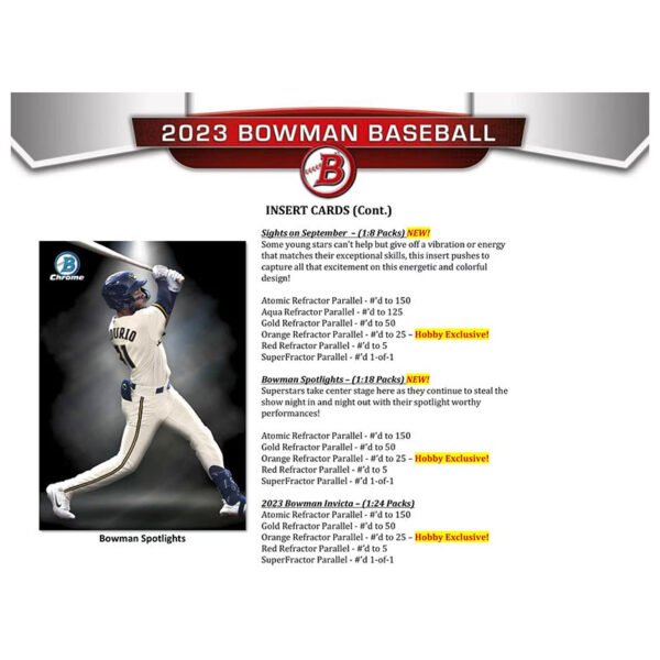 2023 Bowman Baseball Hobby Box - Image 7