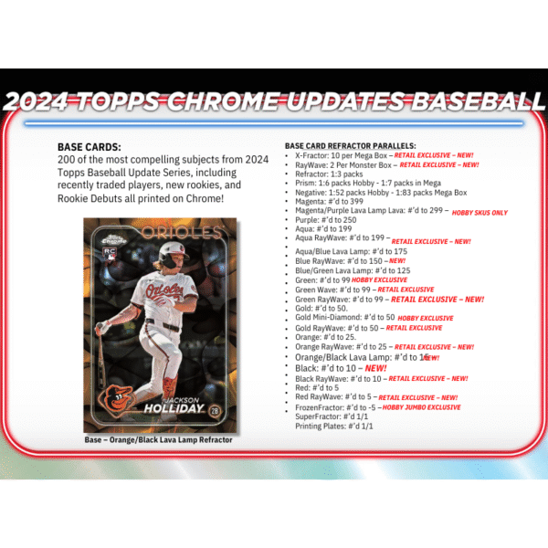 2024 Topps Chrome Update Series Baseball Hobby Box - Image 3